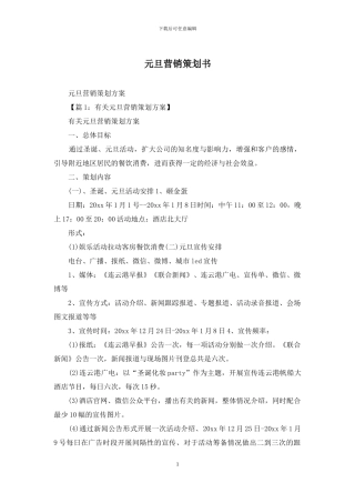元旦营销策划书