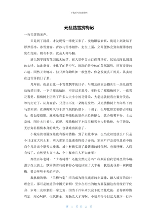 元旦踏雪赏梅记