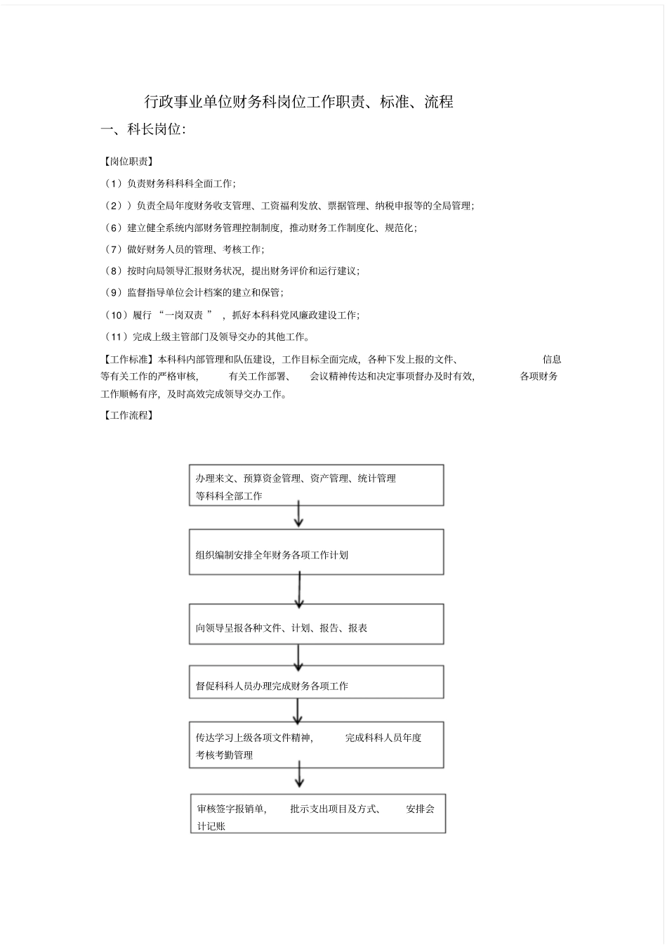 行政事业单位财务科岗位工作职责_第1页
