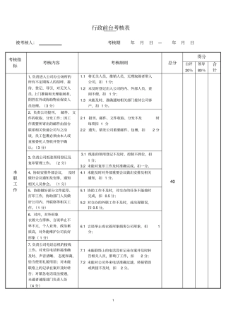 行政前台考核表