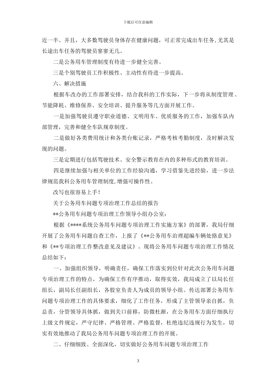 公务用车管理2024年度工作总结_第3页