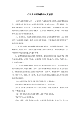 公司内部财务稽查制度模版