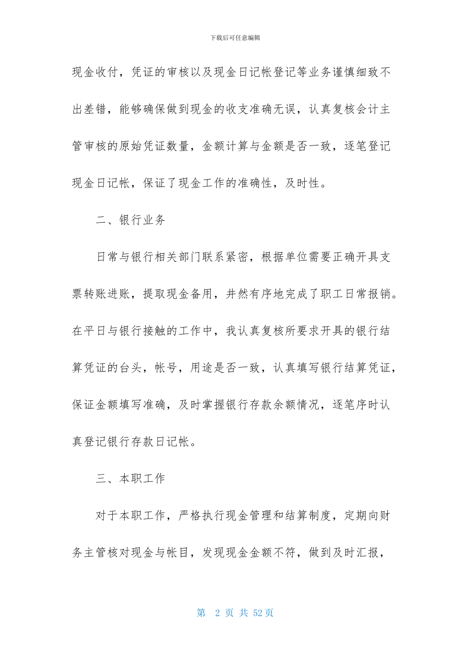 公司出纳个人工作总结_第2页