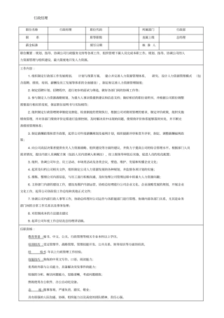 行政综合部职位说明