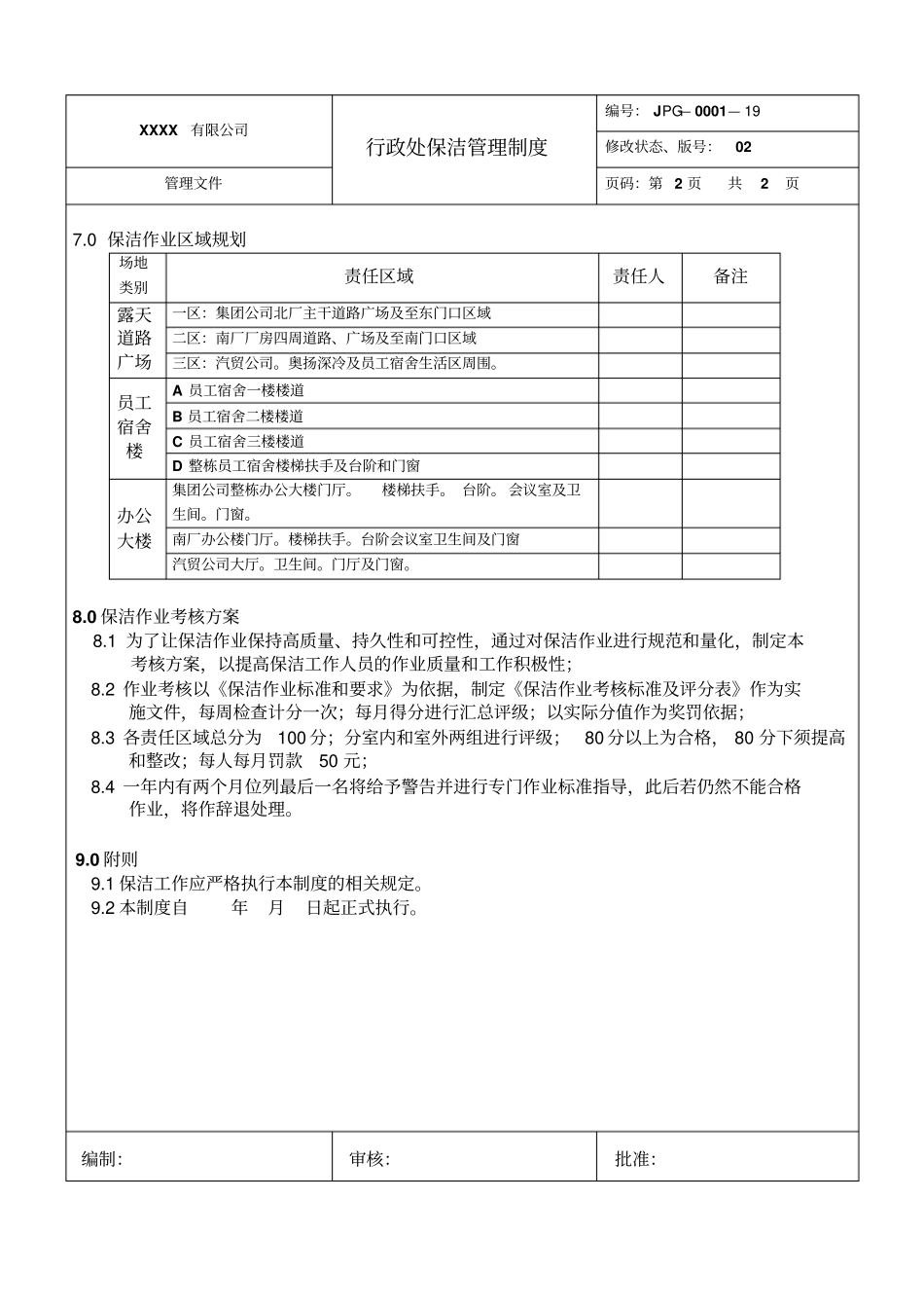 行政部保洁管理制度_第2页