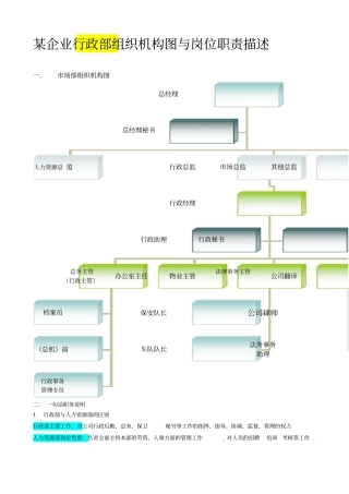 行政部工作分析说明