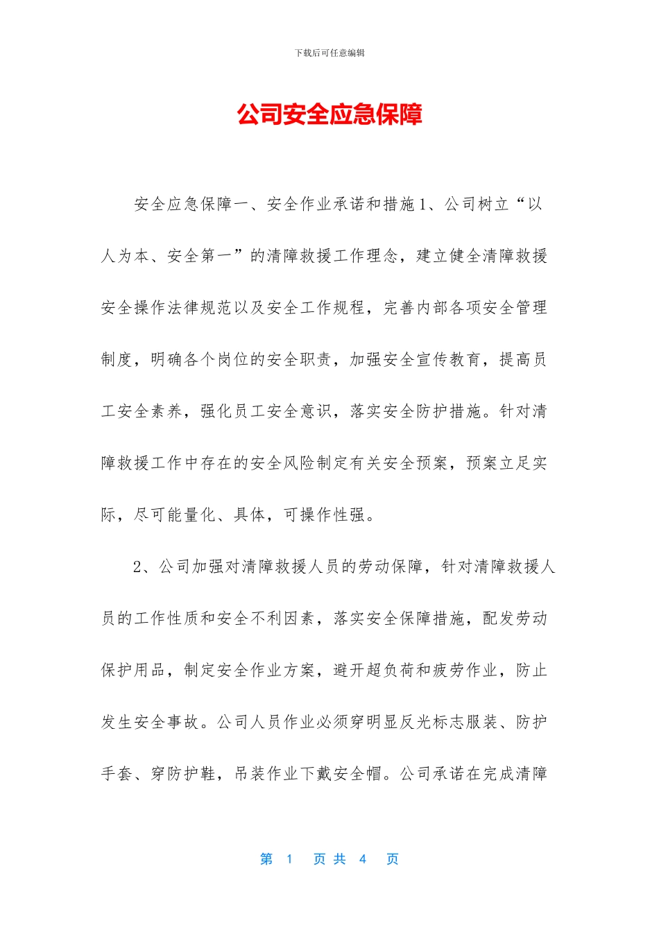 公司安全应急保障_第1页