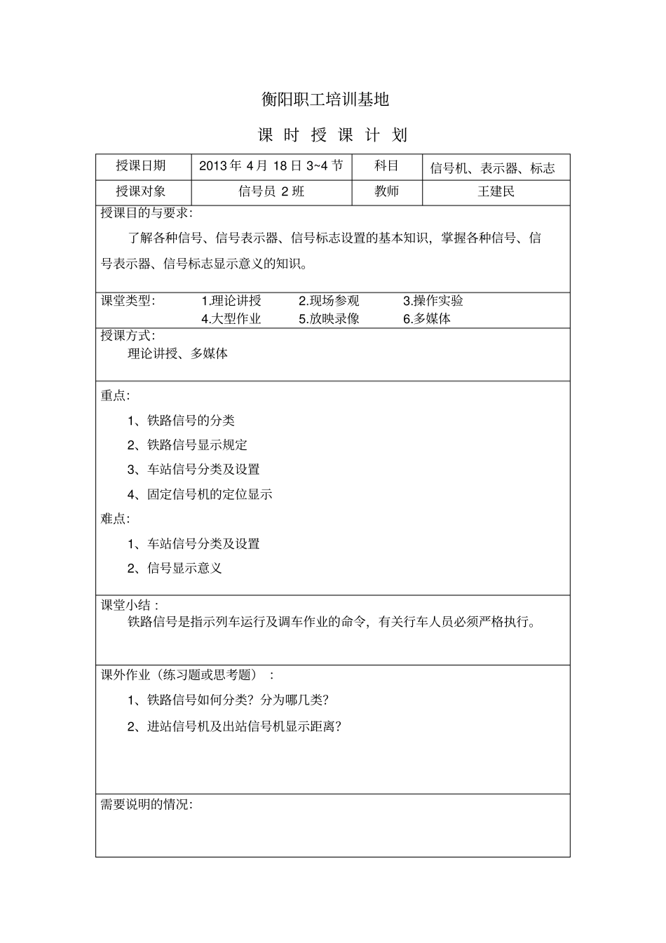 衡阳职工培训基地授课计划表_第1页