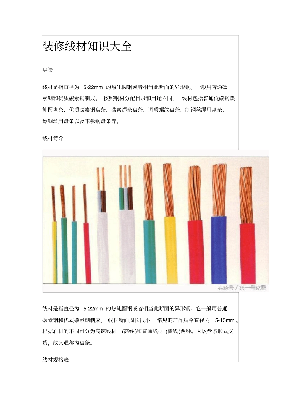 装修线材知识大全分析_第1页