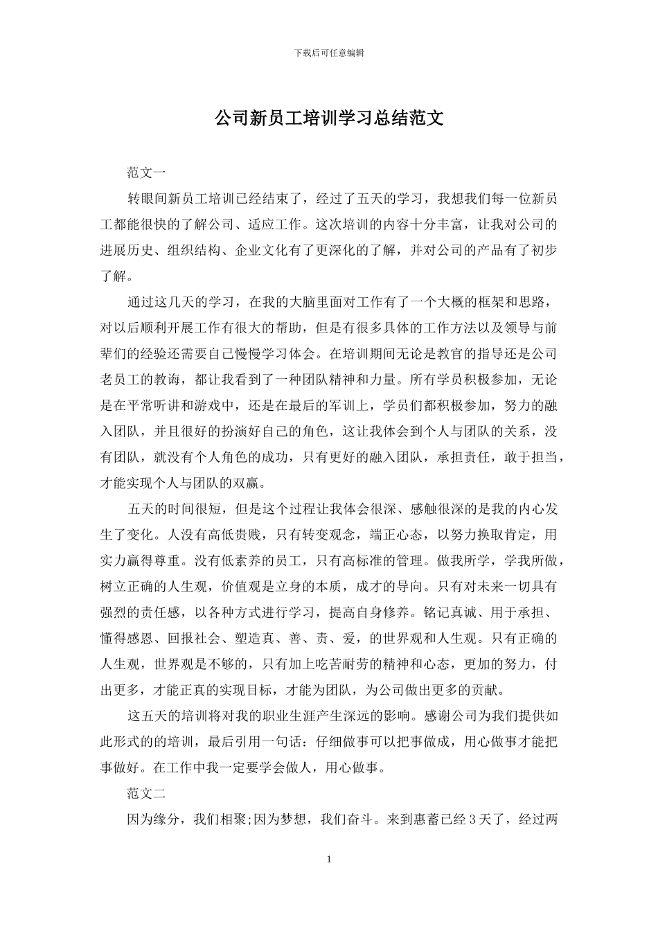 公司新员工培训学习总结范文_第1页