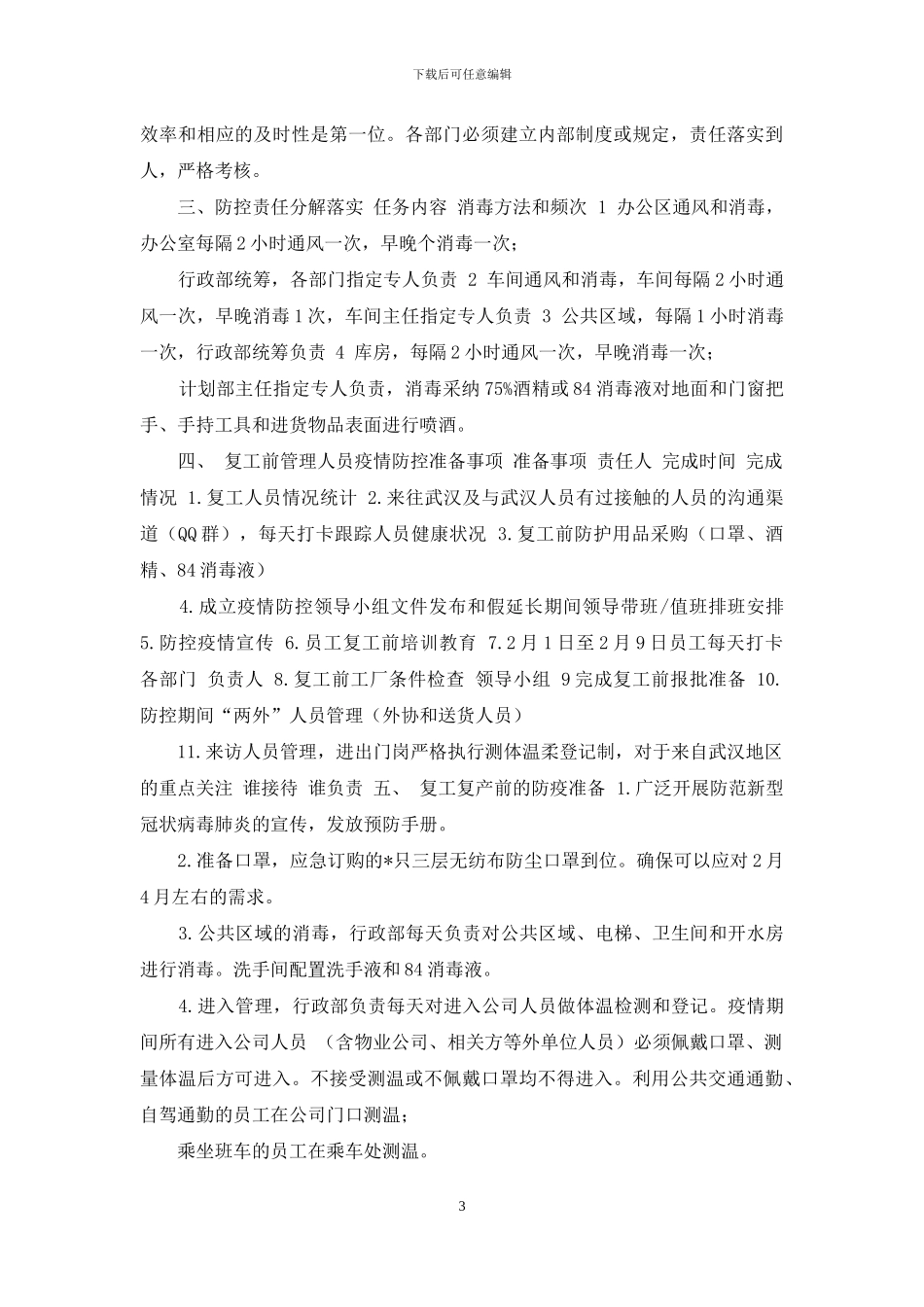 公司疫情防控工作方案及复工方案_第3页