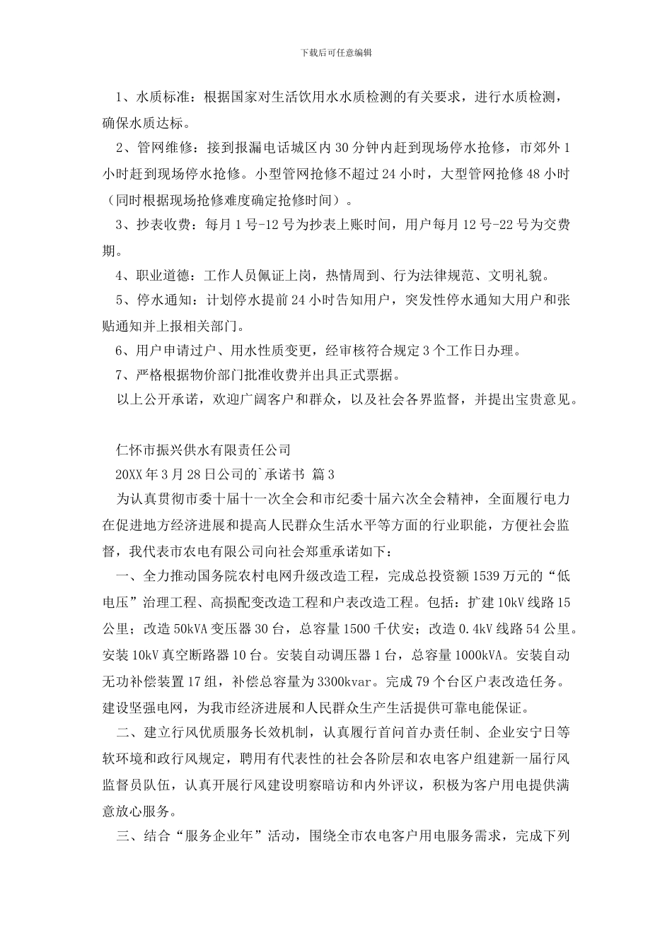 公司的承诺书4篇_第2页