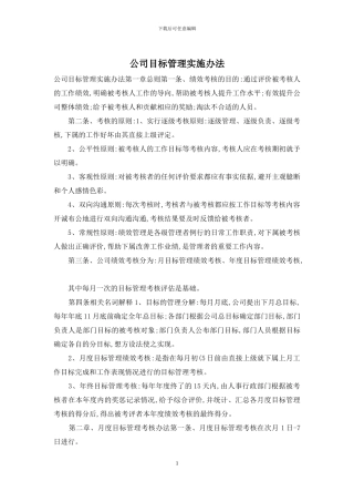 公司目标管理实施办法