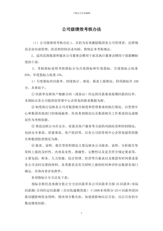 公司级绩效考核办法