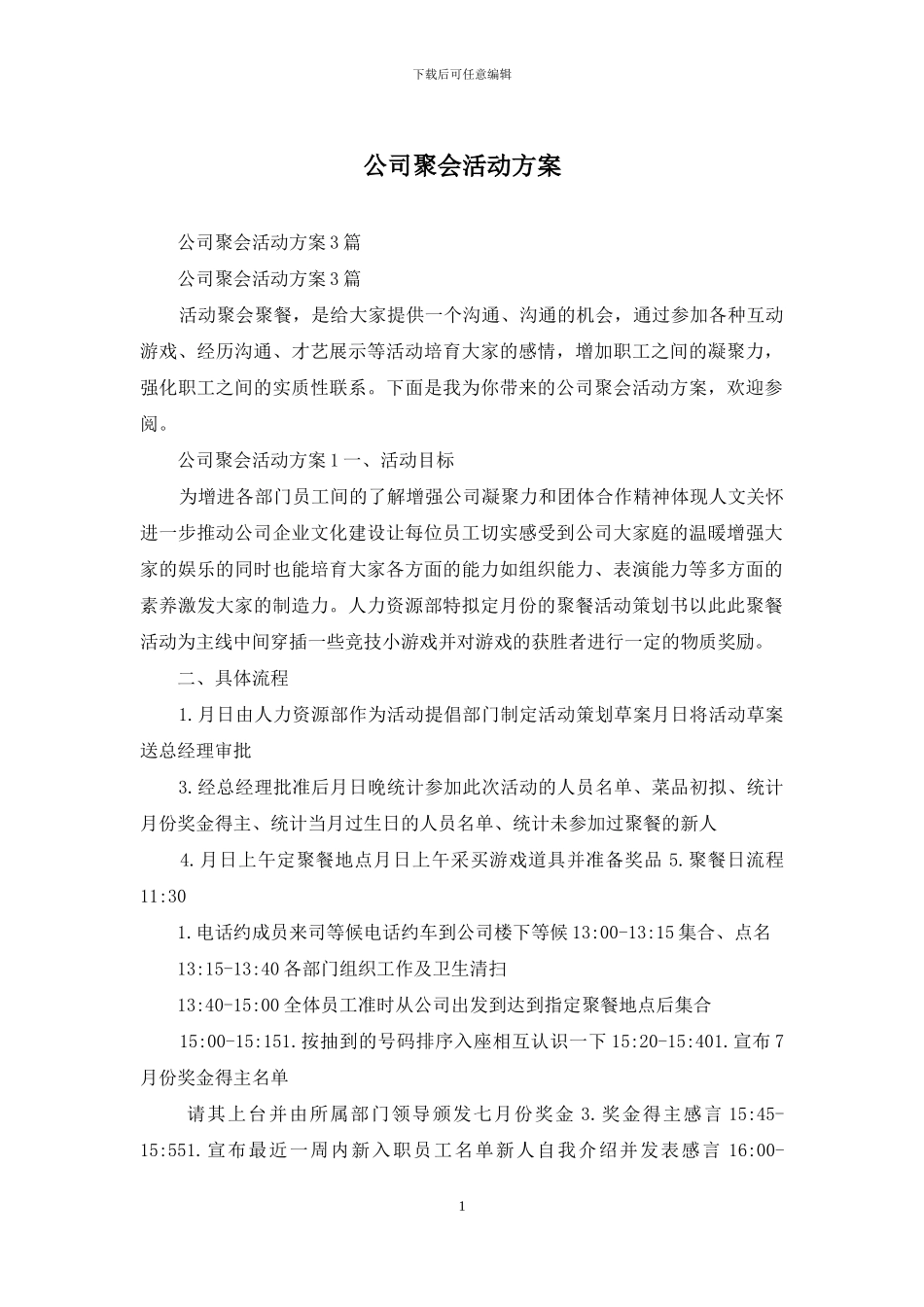 公司聚会活动方案_第1页