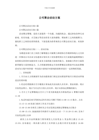 公司聚会活动方案