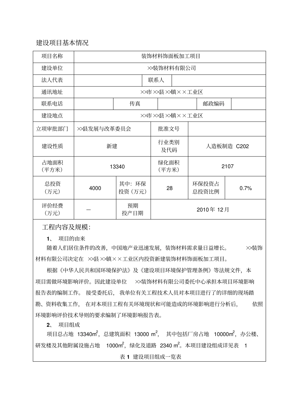 装饰材料饰面板加工项目环境评价报告表_第3页