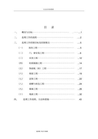 装饰装修工程监理实施细则详解
