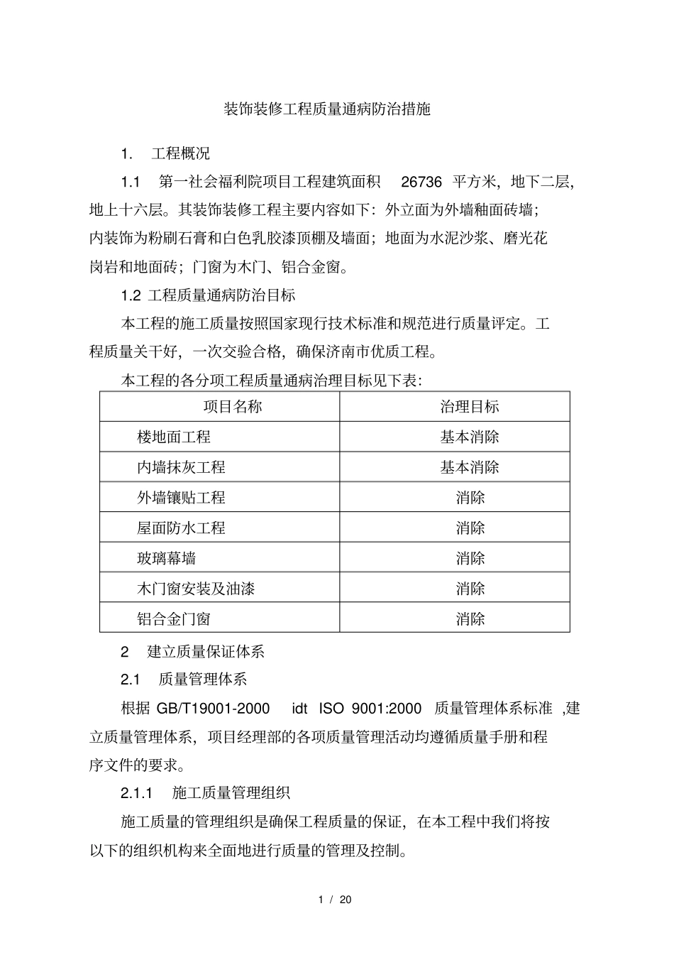 装饰装修工程质量通病防治措施_第1页