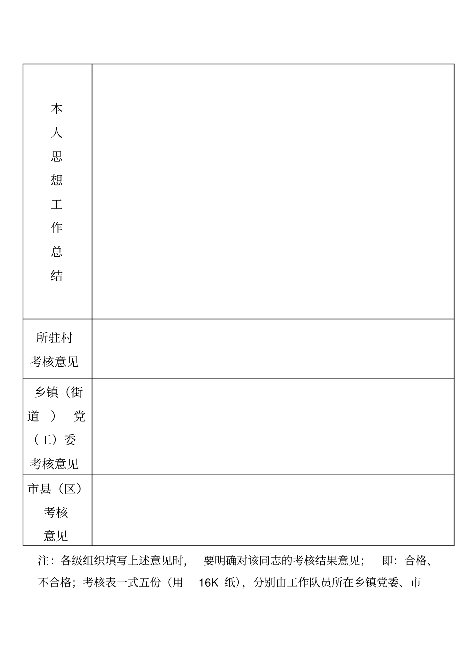 西双版纳州新农村建设工作队队员半年工作情况考核表_第2页