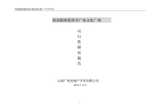 西双版纳景洪广电网络文化广场项目可行性研究报告