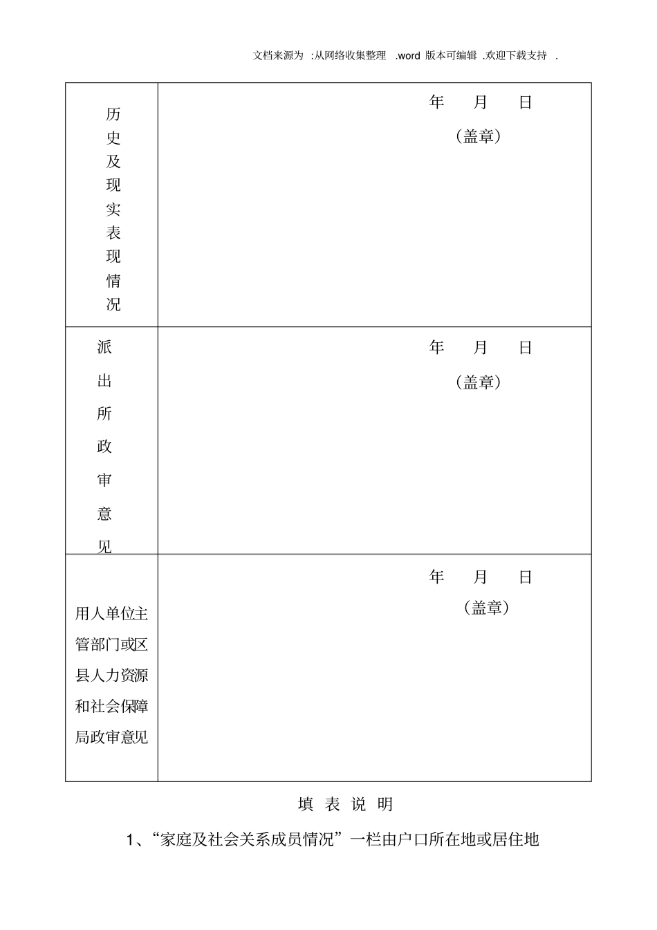 西安行政系统2020年考试录用公务员考察政审表_第2页