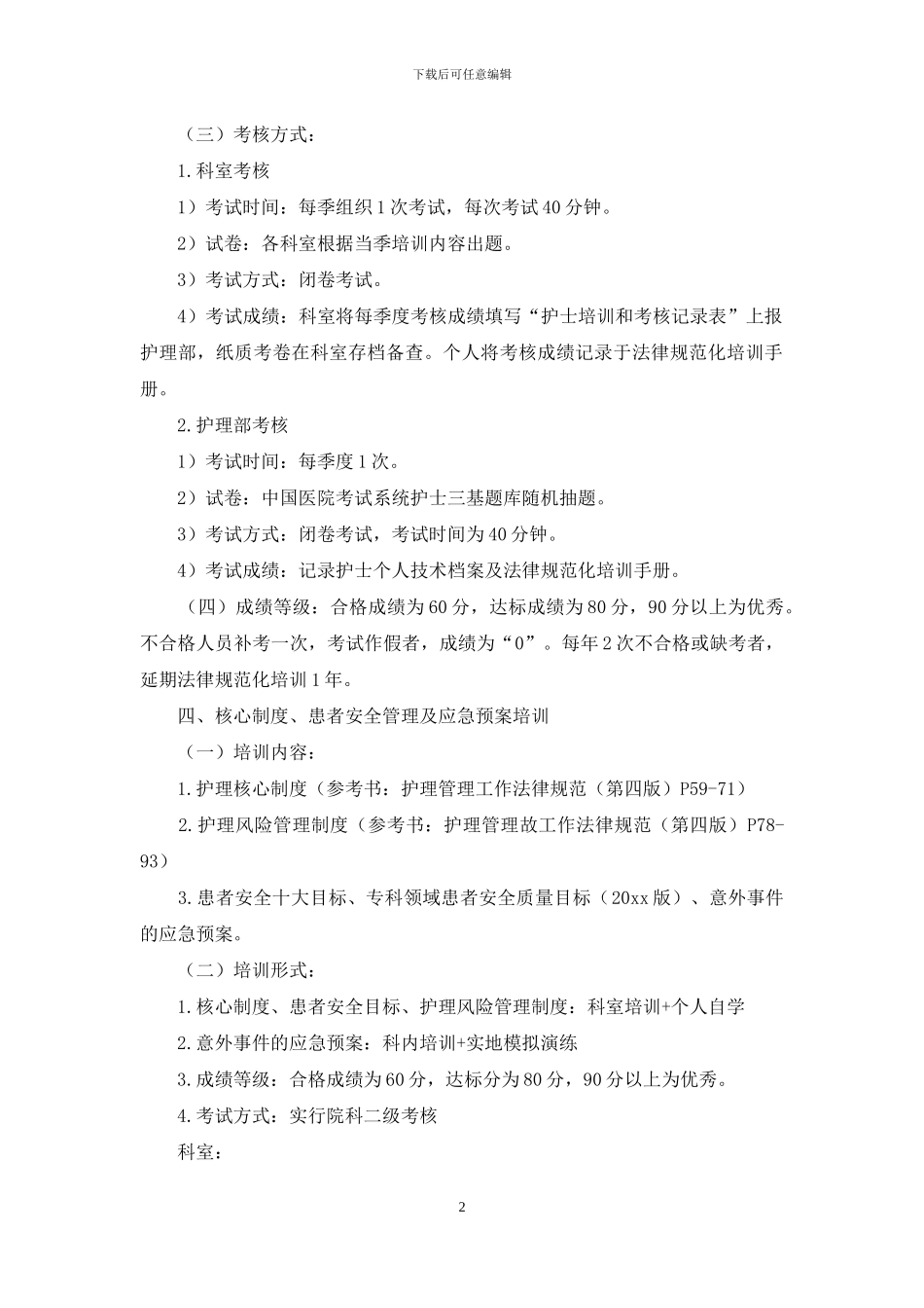 关于人员培训计划模板汇总7篇_第2页