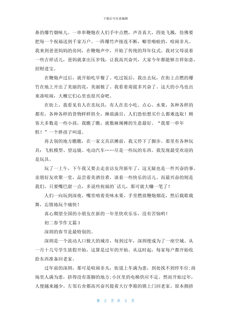 关于初二春节作文集锦6篇_第2页