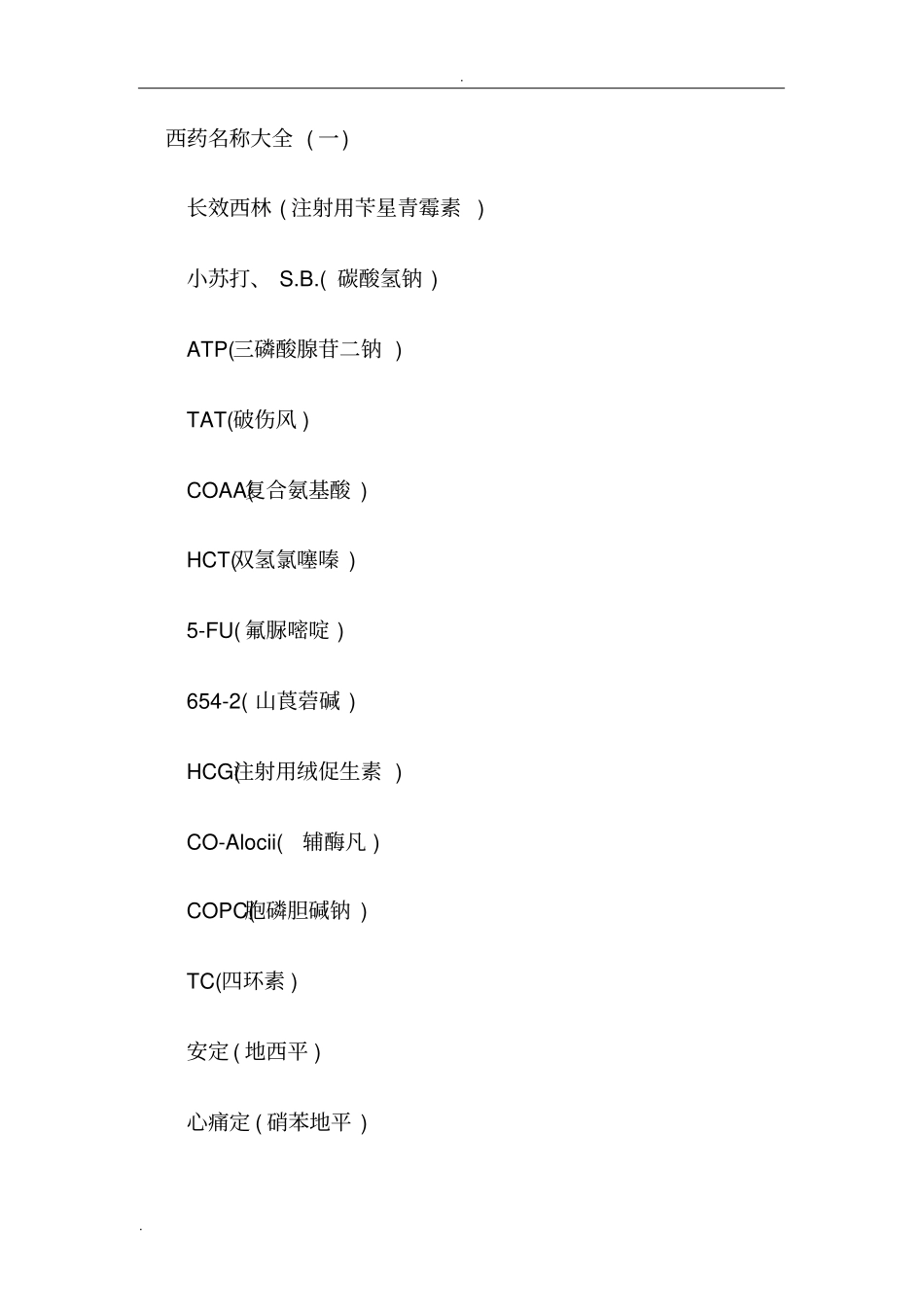 西药名称大全_第1页