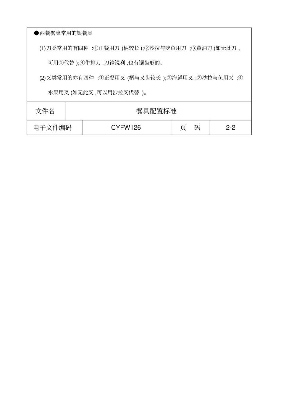 西餐餐具配置标准_第2页