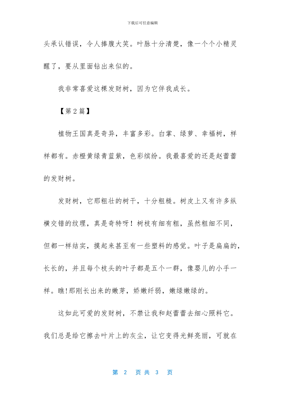 关于发财树的作文_第2页