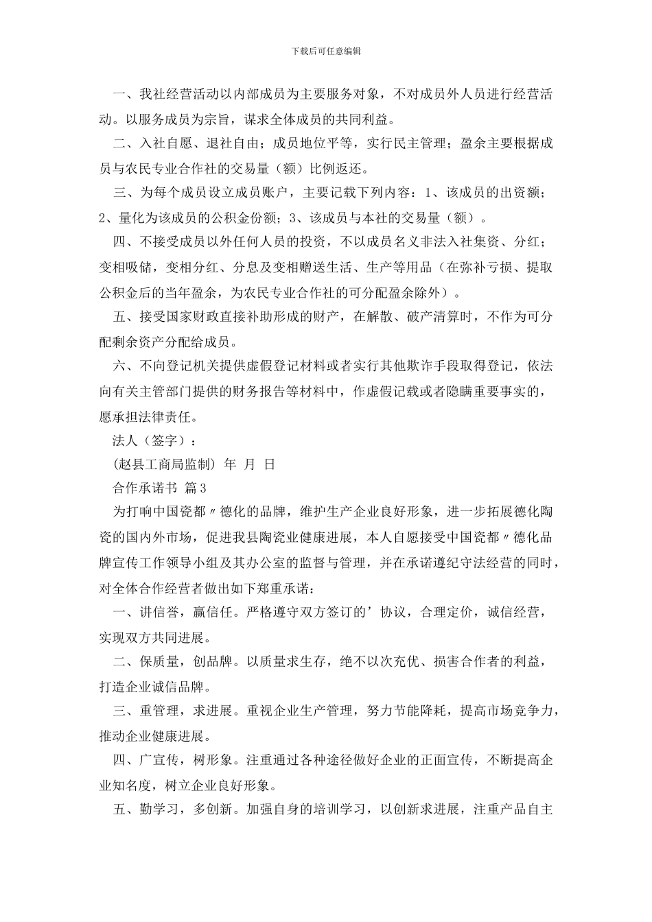 关于合作承诺书汇总9篇_第2页