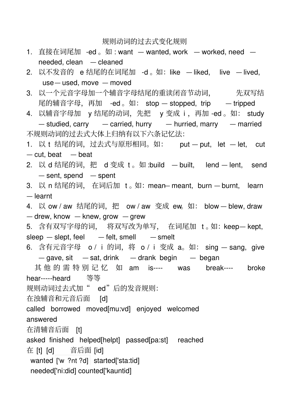 规则动词的过去式变化规则_第1页