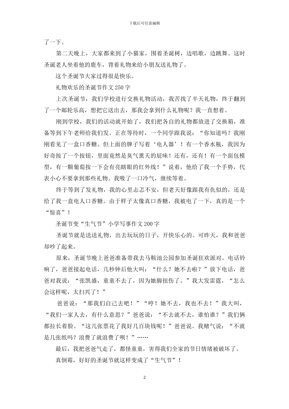 关于圣诞节的作文_第2页