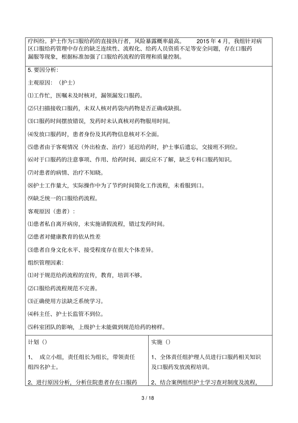 规范化口服给药,降低漏服率护理持续质量改进报告本_第3页
