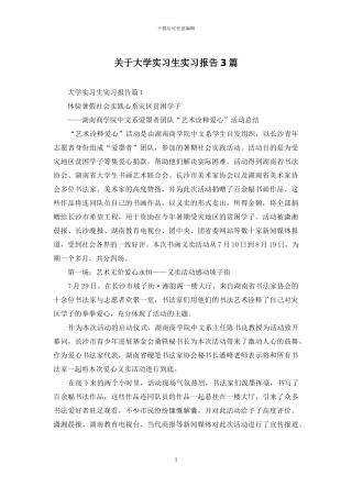 关于大学实习生实习报告3篇