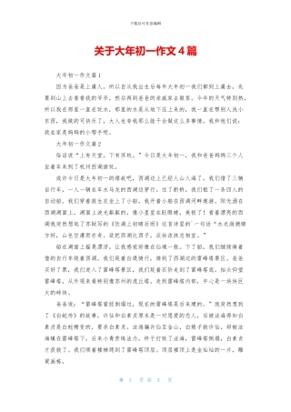 关于大年初一作文4篇