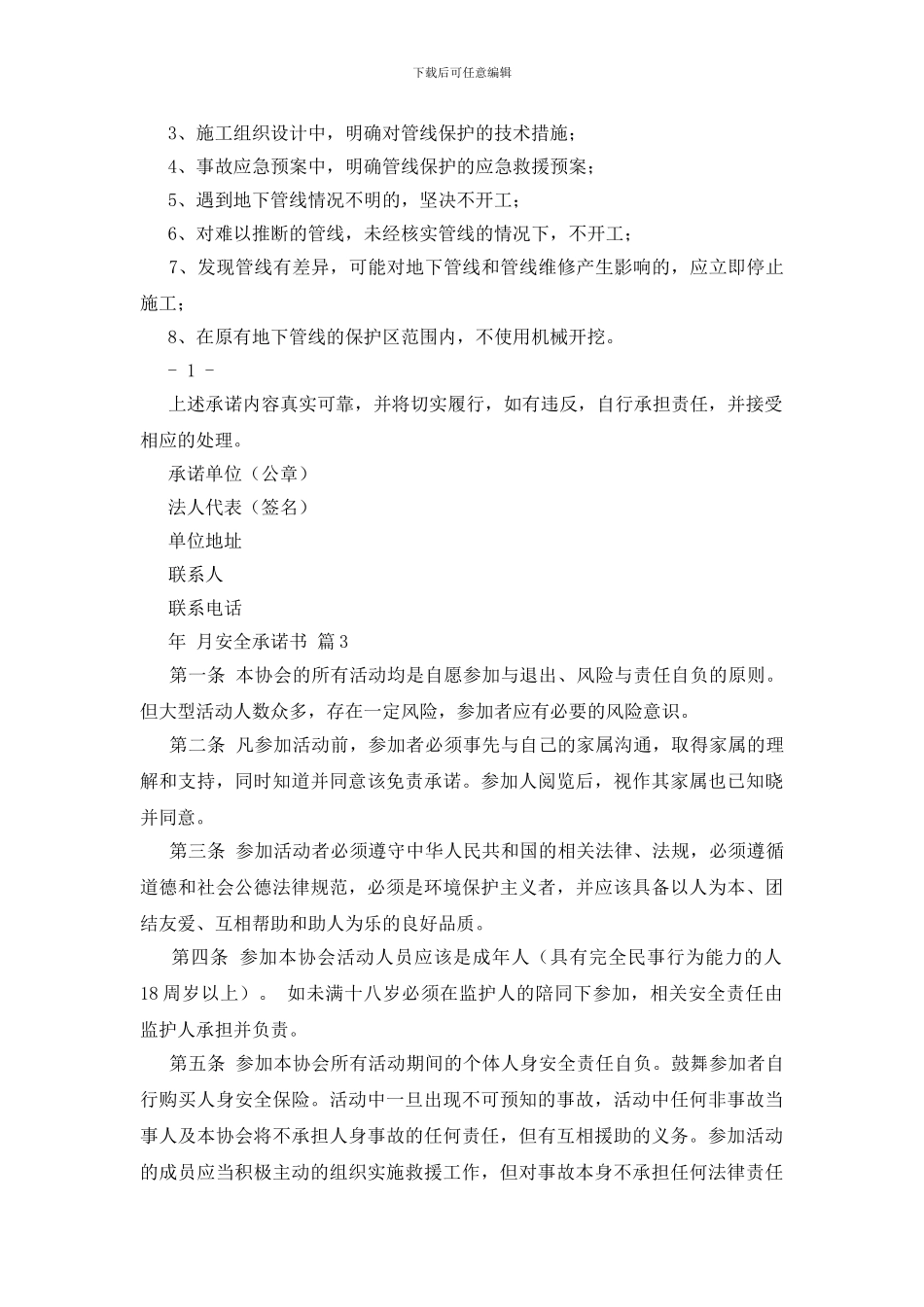 关于安全承诺书合集8篇_第2页