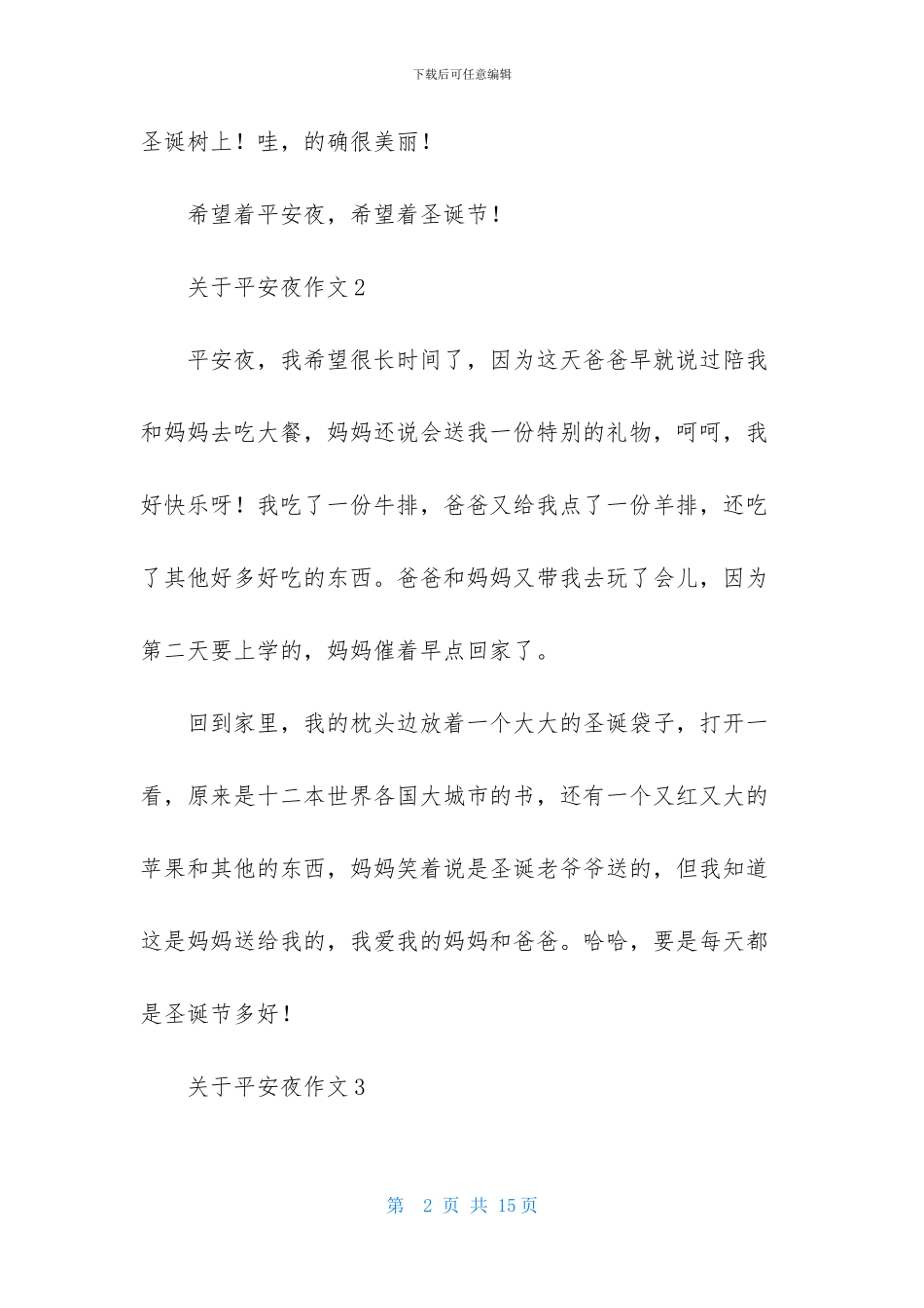 关于平安夜作文_第2页