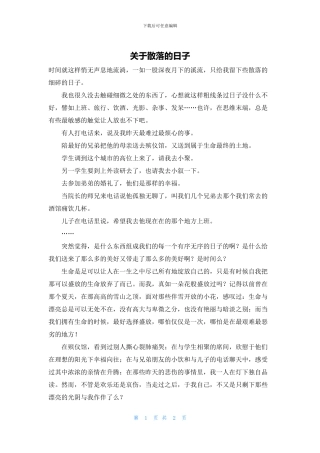 关于散落的日子