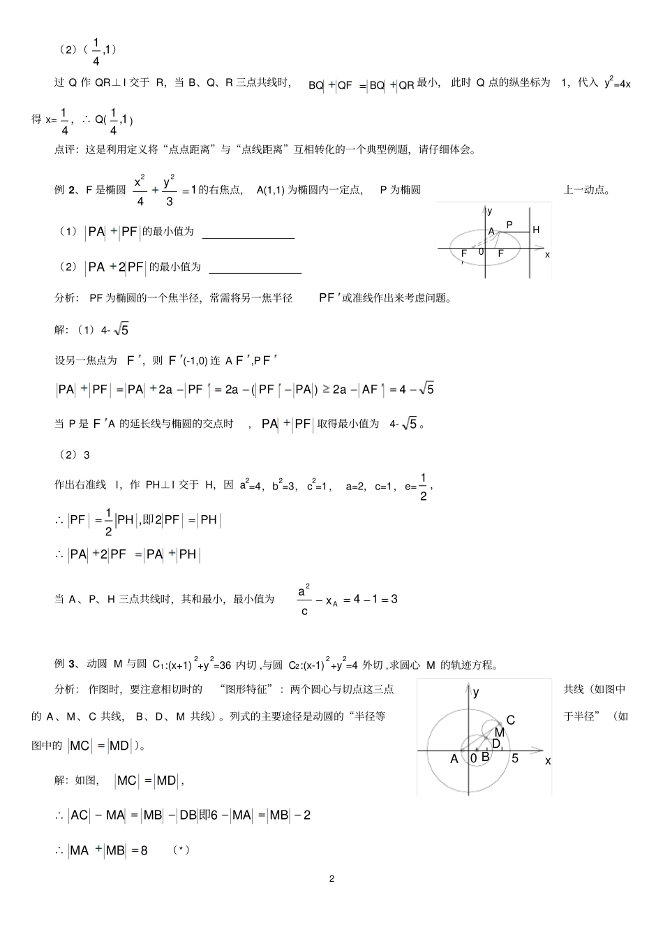 解圆锥曲线问题常用方法与结论分析_第2页