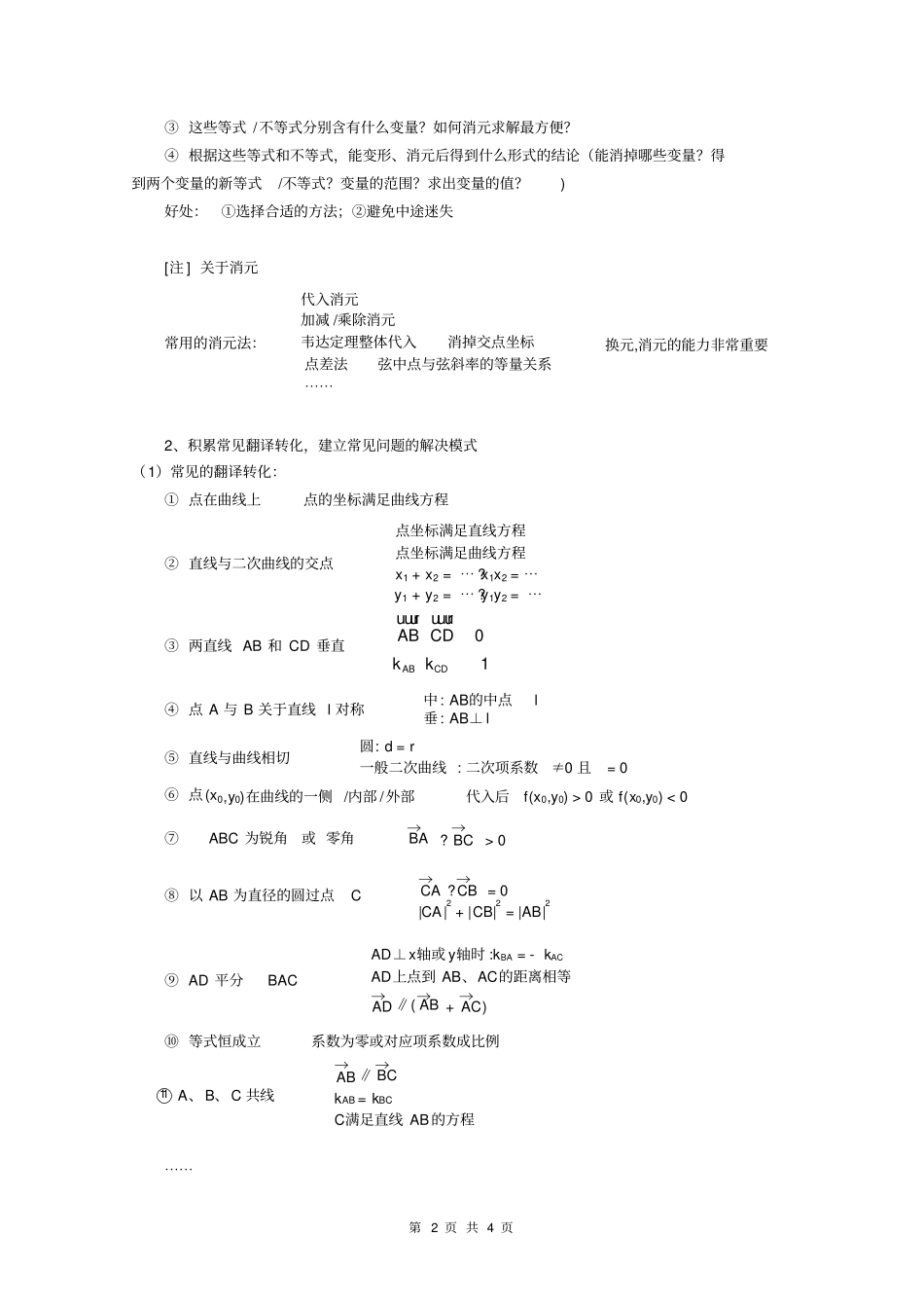 解析几何考点和答题技巧归纳_第2页