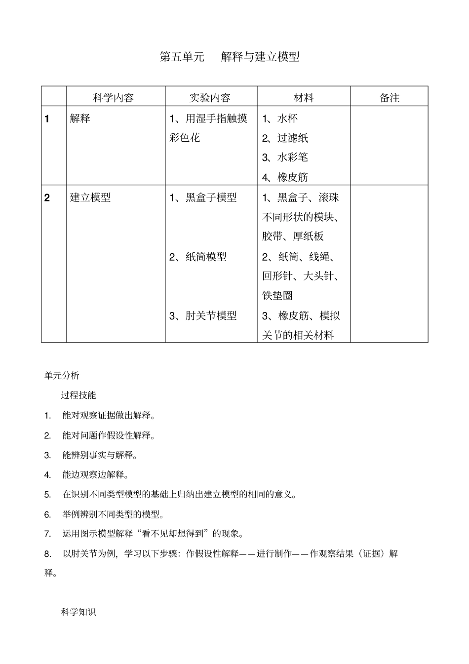 解释与建立模型教学设计_第1页