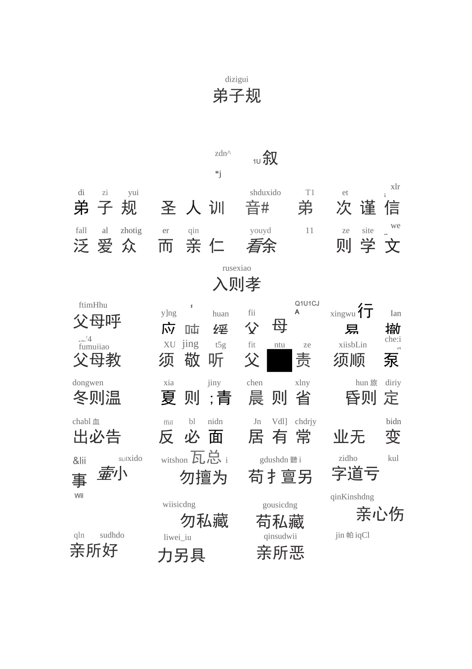 《弟子规》全文带拼音(A4打印完美版)少儿启蒙_第1页