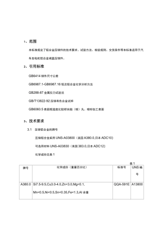 铝合金压铸技术要求(DOC)