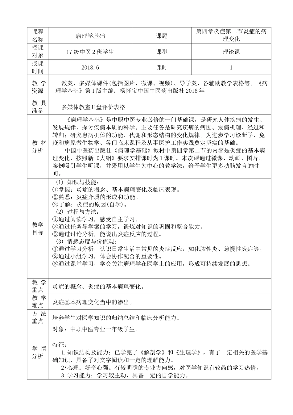 炎症的基本病理变化  教学设计_第2页