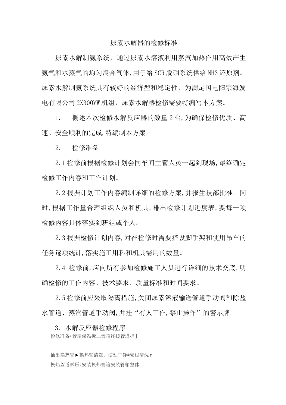 尿素水解器的检修标准_第1页