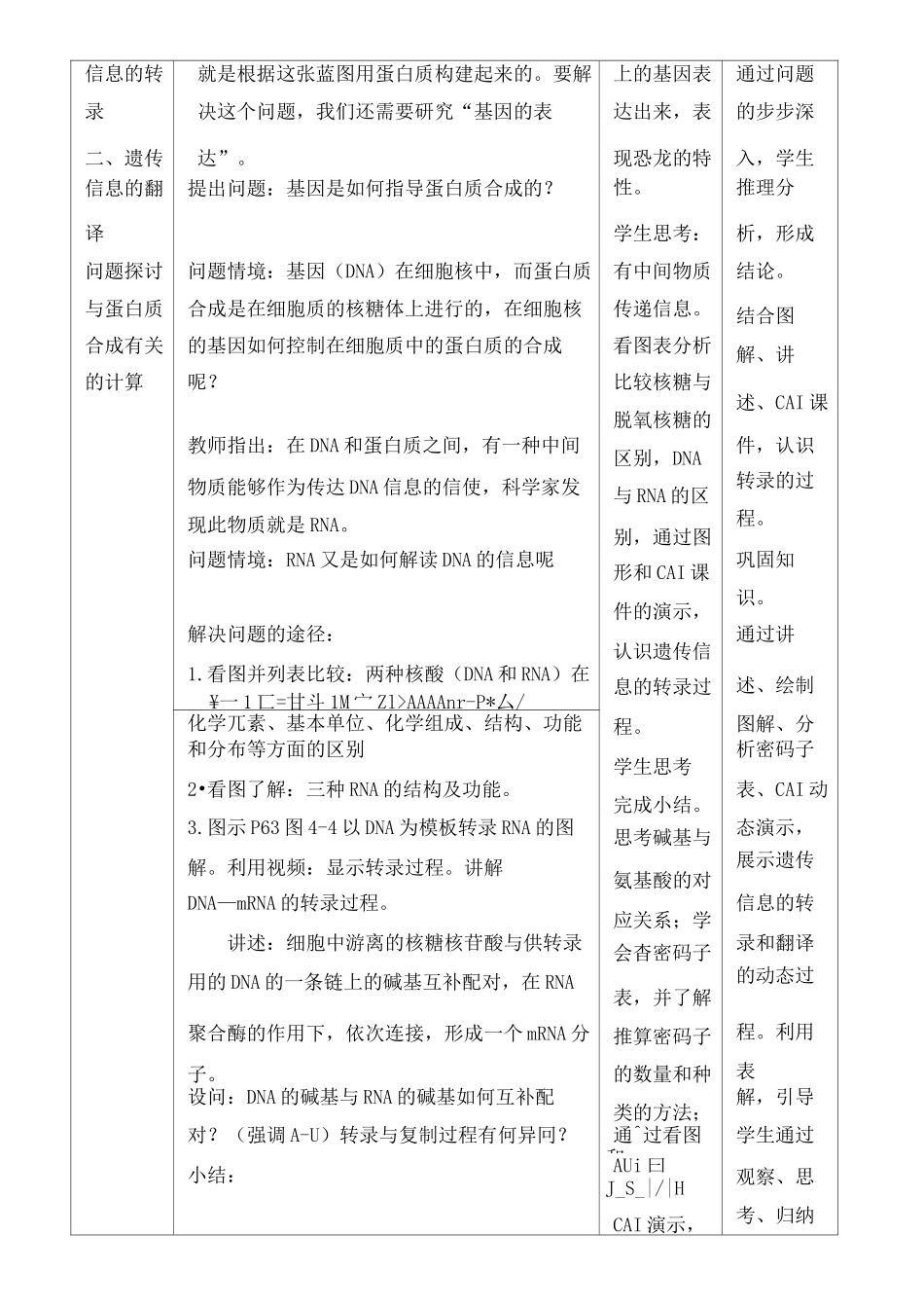 基因指导蛋白质的合成教案完整版_第3页