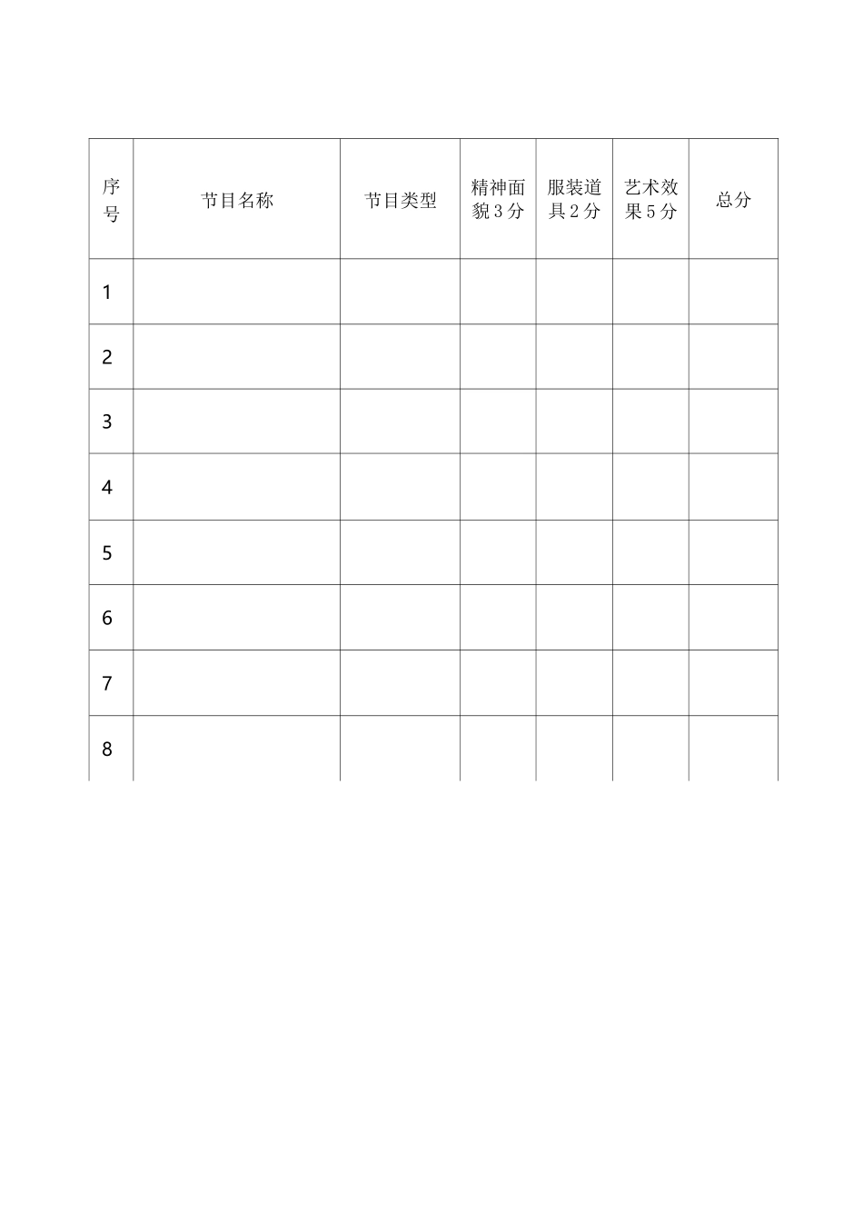年会节目评分表_第1页