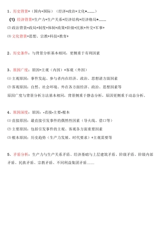 高考历史答题模式修改版